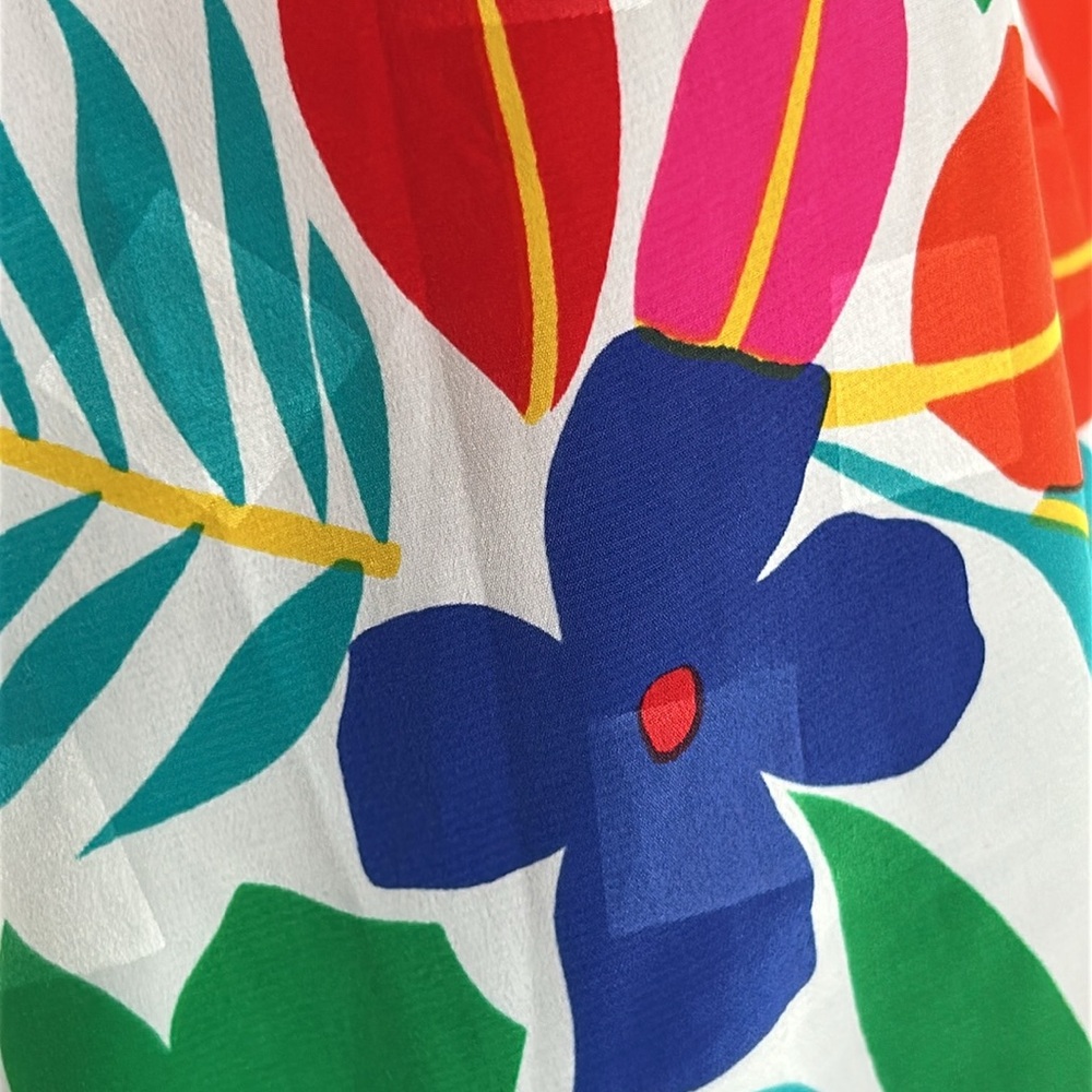 💕 Vintage Elite Canada Short Sleeve Colourful Floral Women's Blouse Size 16 - Picture 12 of 13